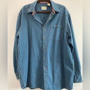Rustic Ridge Vintage Checkered Button down Long Sleeve blue Size XL